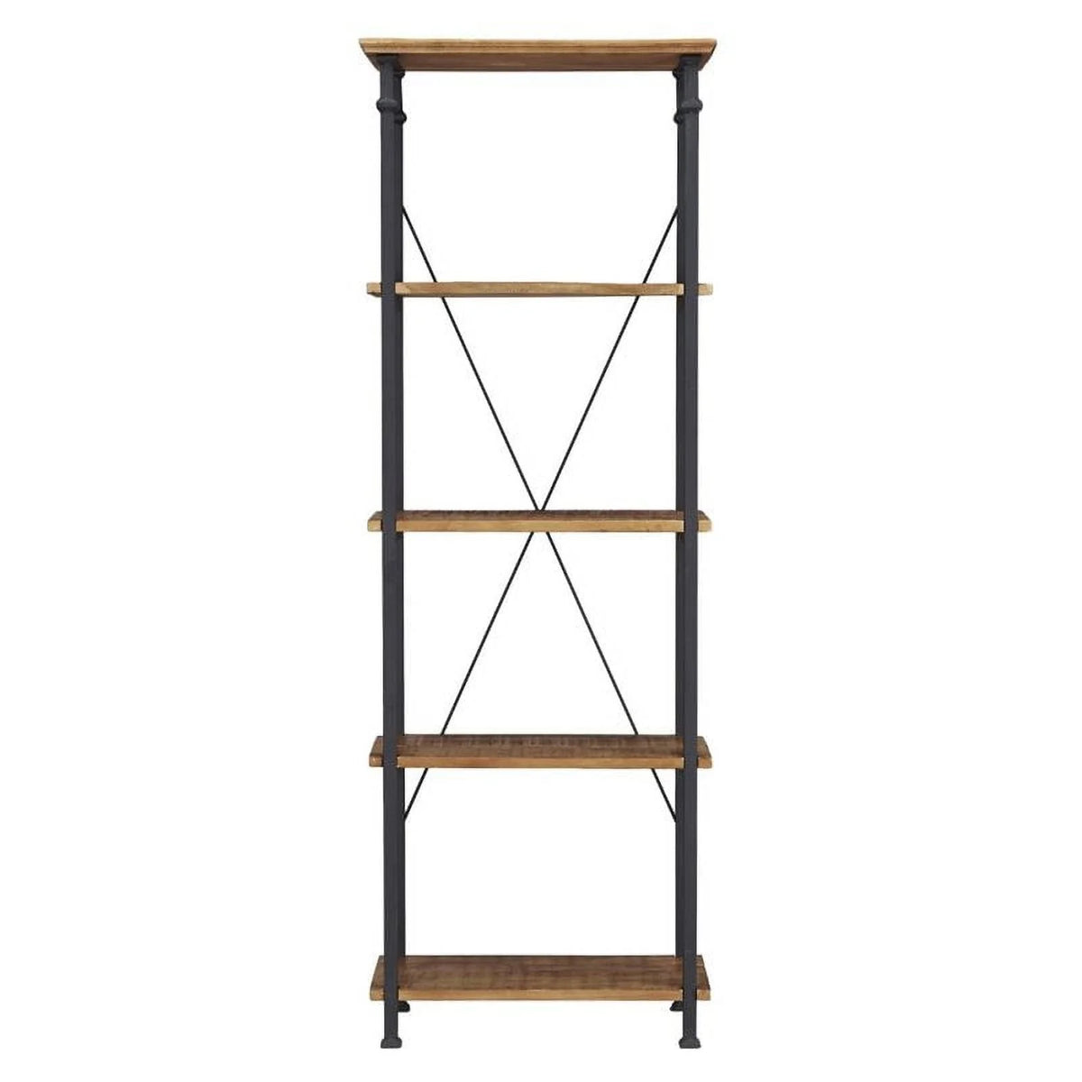 Solid Wood Bookcase in Rustic Brown I21541