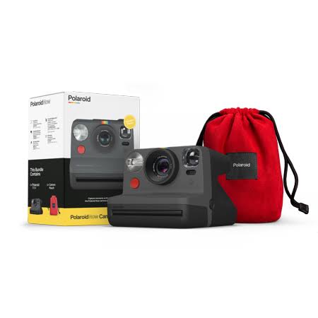Black Camera with Red Travel Pouch Z571