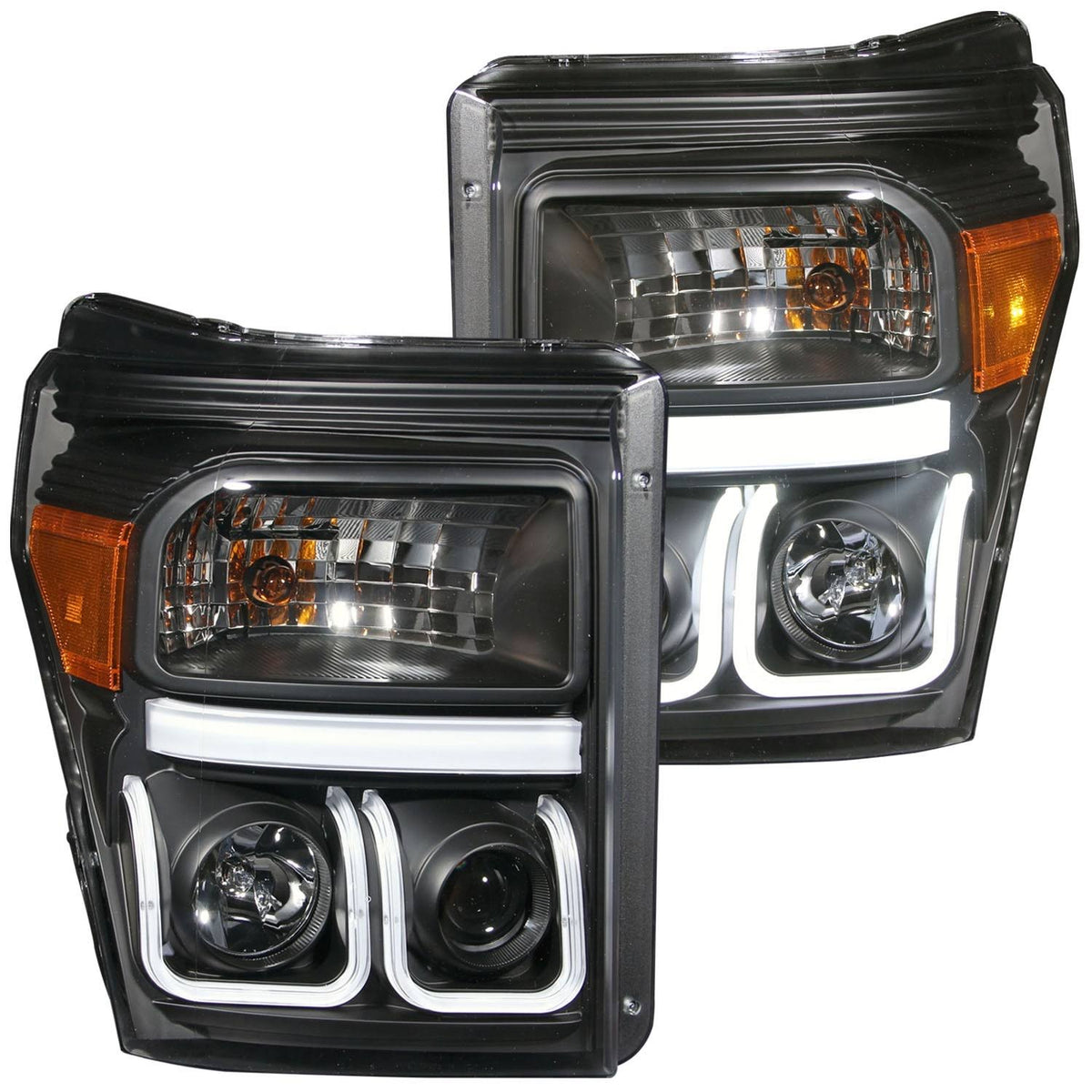 Black U-Bar Projector Headlights M18085