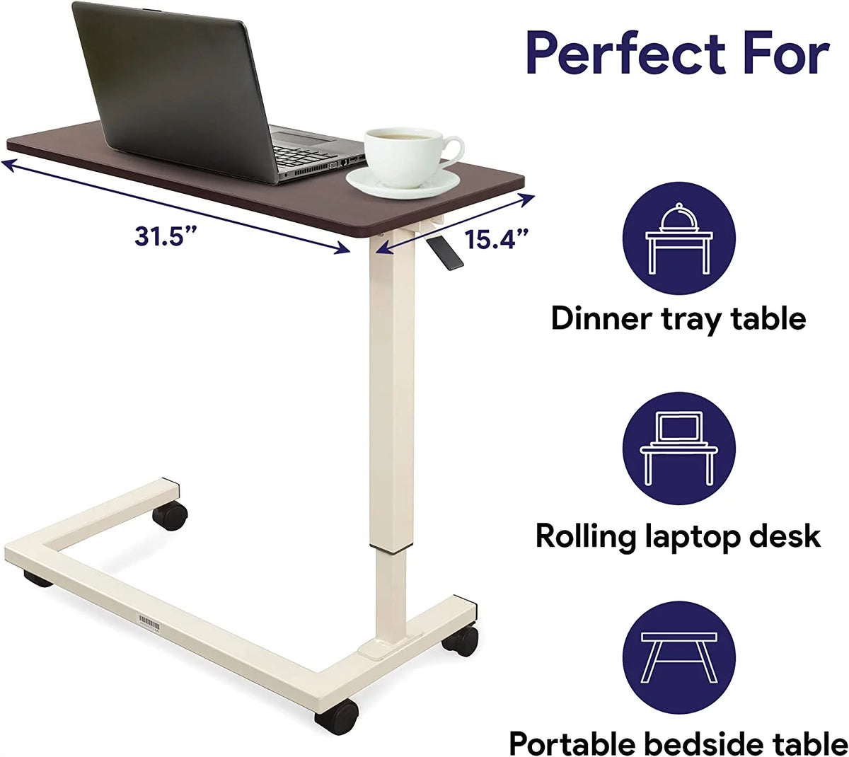 Adjustable Overbed Table with Wheels T329330