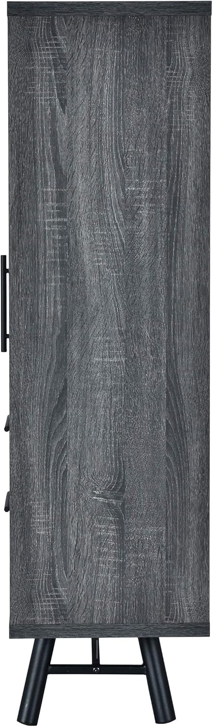 6 Shelf Multi-Functional Cabinet, Sonoma Oak + Black Y36154