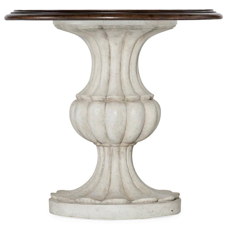 Round End Table in Two Tone Russet Brown K1612