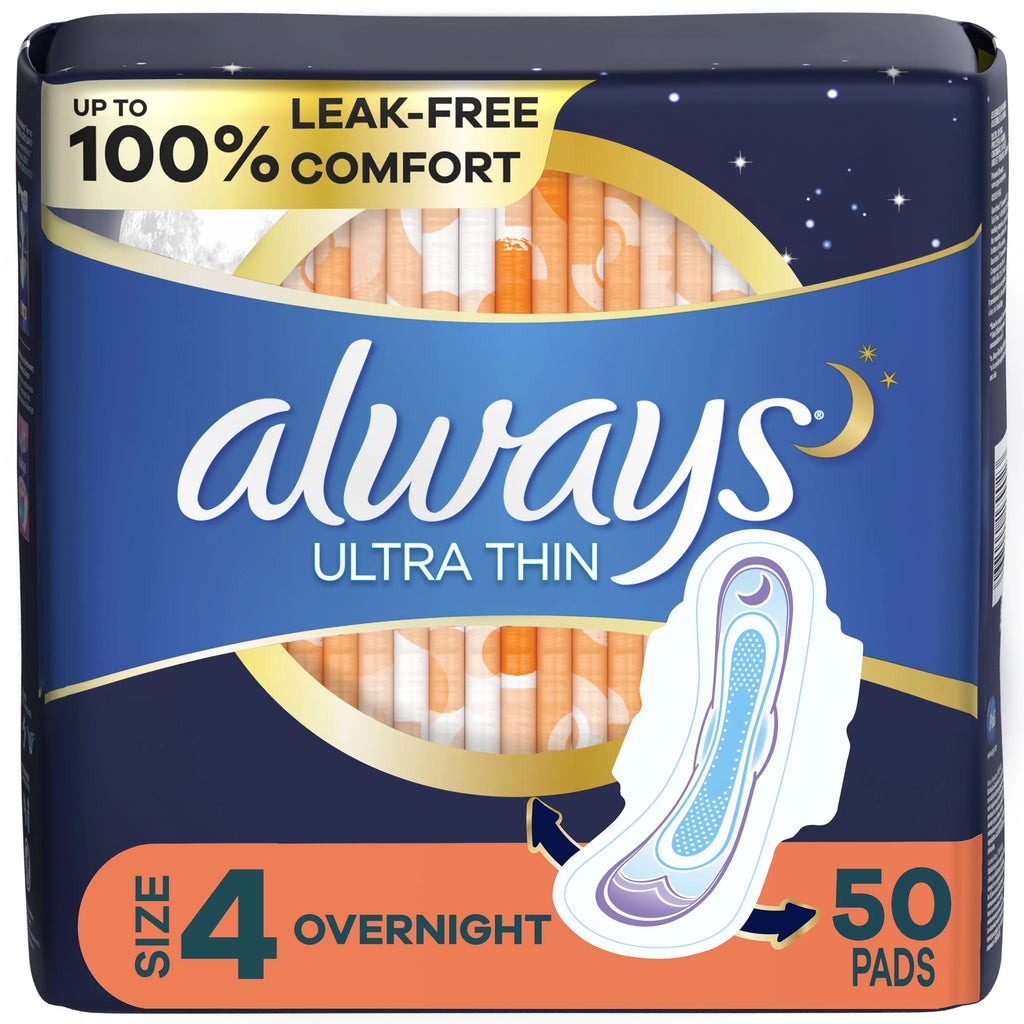 Ultra Thin Overnight Pads with Wings, Size 4, 36 Count O133