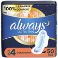 Ultra Thin Overnight Pads with Wings, Size 4, 36 Count O133