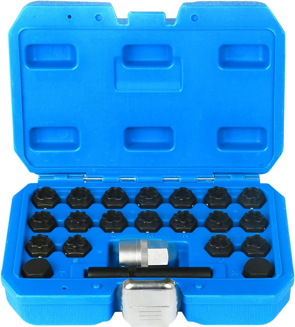 22PCS Wheel Lock Lug Nuts Removal Kit with 1/2'' Driver M957803