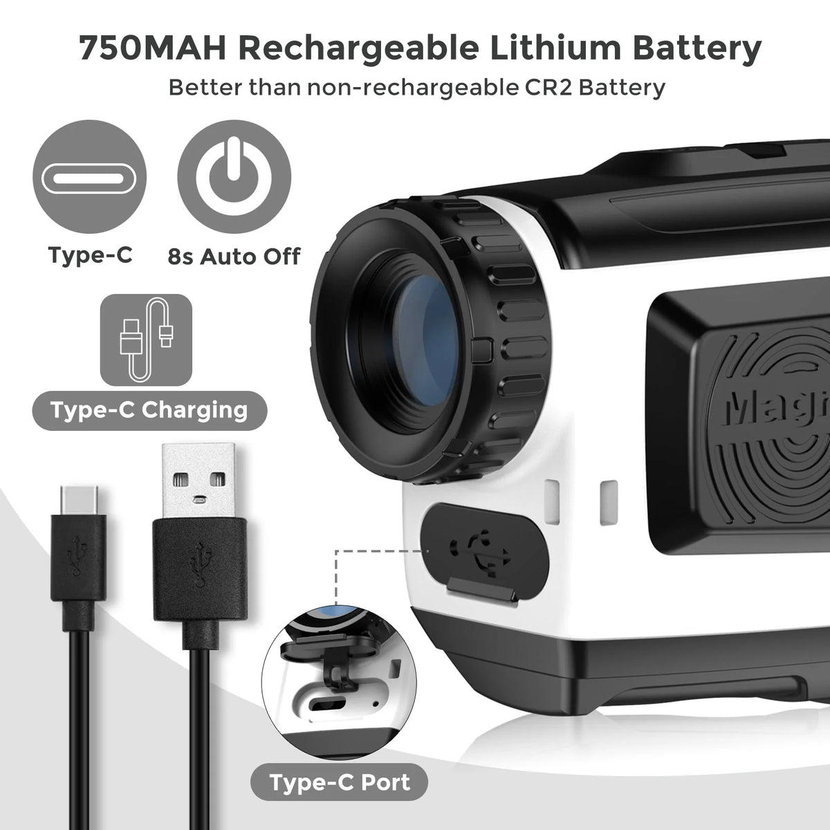 Laser Golf Rangefinder 900 Yards 7X Magnification with Slope Switch Z613200