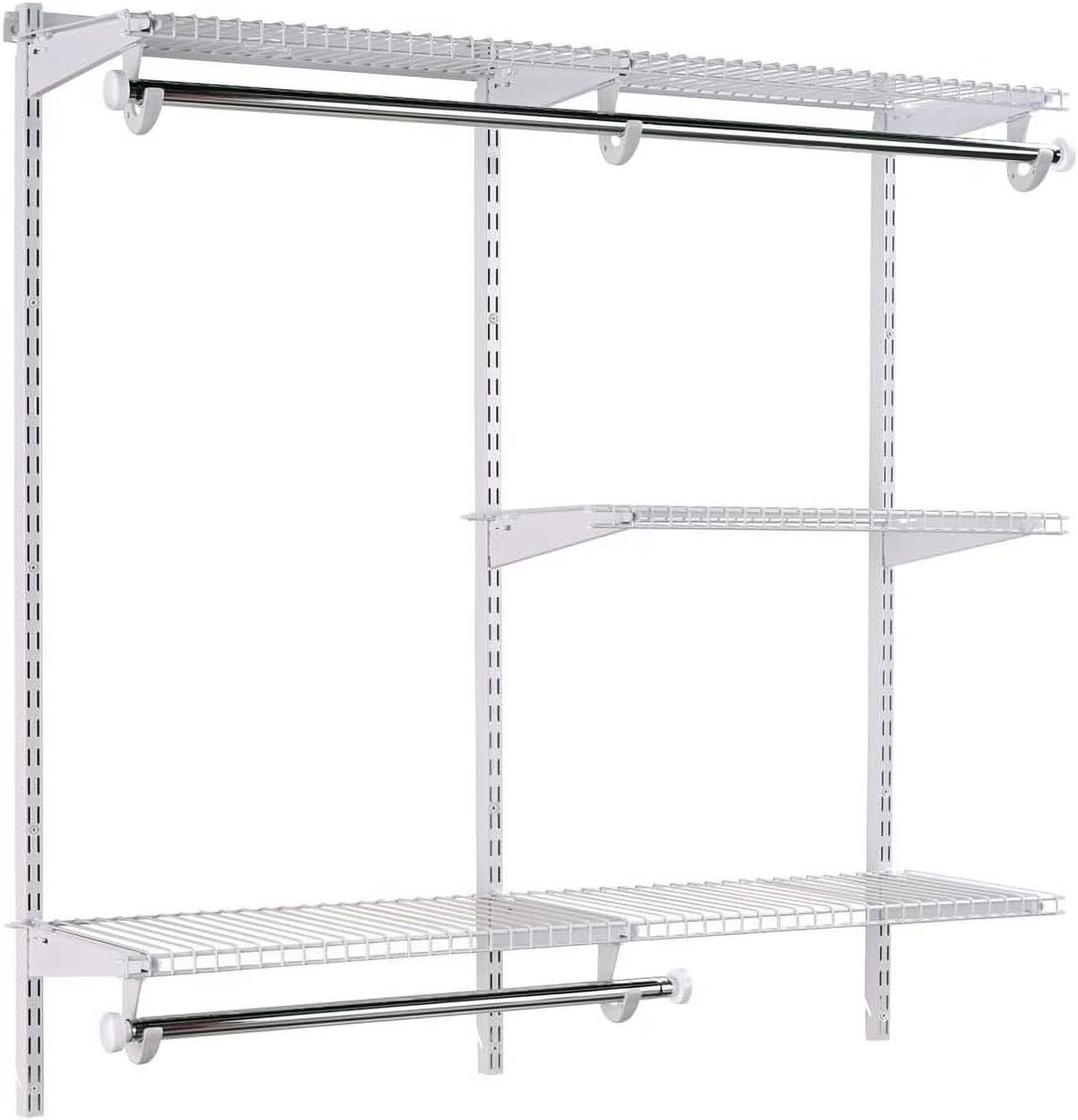 White Wire Shelving Kit with Expandable Shelving and Telescoping Rods G783