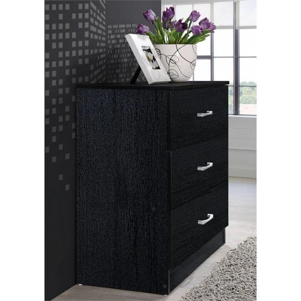 2 Piece Black Wood Bedroom Set B426