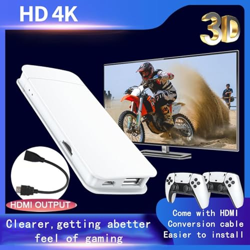 Wireless Retro Gaming Console Built-in 20000+ Classic Games 4K HDMI Plug & Play with Dual 2.4G Wireless Controllers N706078