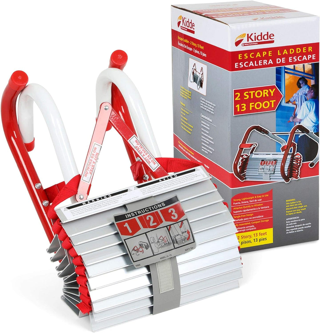 Fire Escape 3-Story Ladder, 25-Foot Anti-Slip Rungs, Rope Ladder Pack of 2 G659921