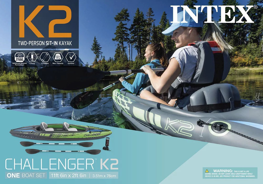 2-Person Inflatable Kayak Set with Aluminum Oars Y933900