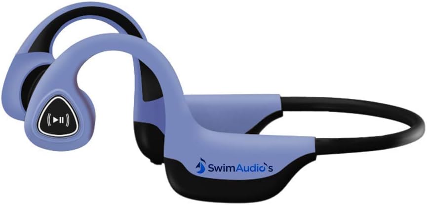 Bone Conduction Open Ear Sweatproof Sports Headphones with Bluetooth, Built-in Mic, Blue, Pack of 2 J1870