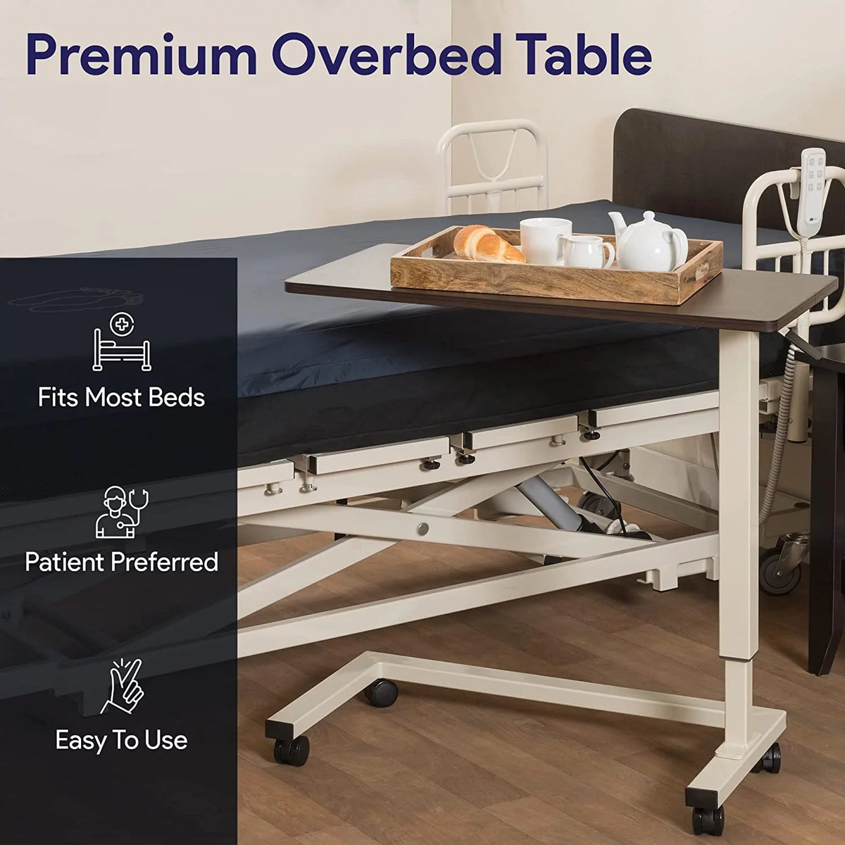 Adjustable Overbed Table with Wheels T329330