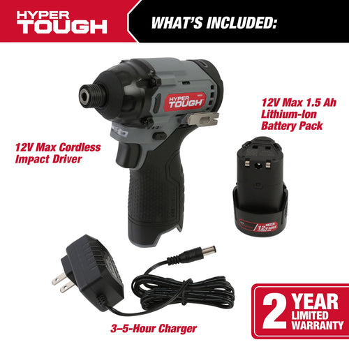 12V Max Lithium-Ion Cordless Brushless Impact Driver with Battery and Charger E724