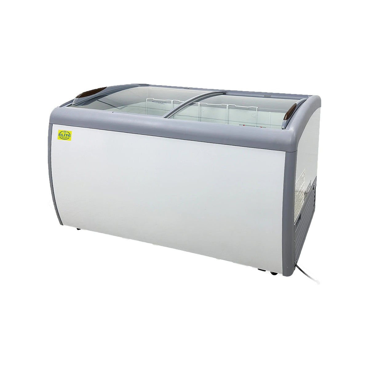 White Curved Glass Top Display Chest Freezer C81320
