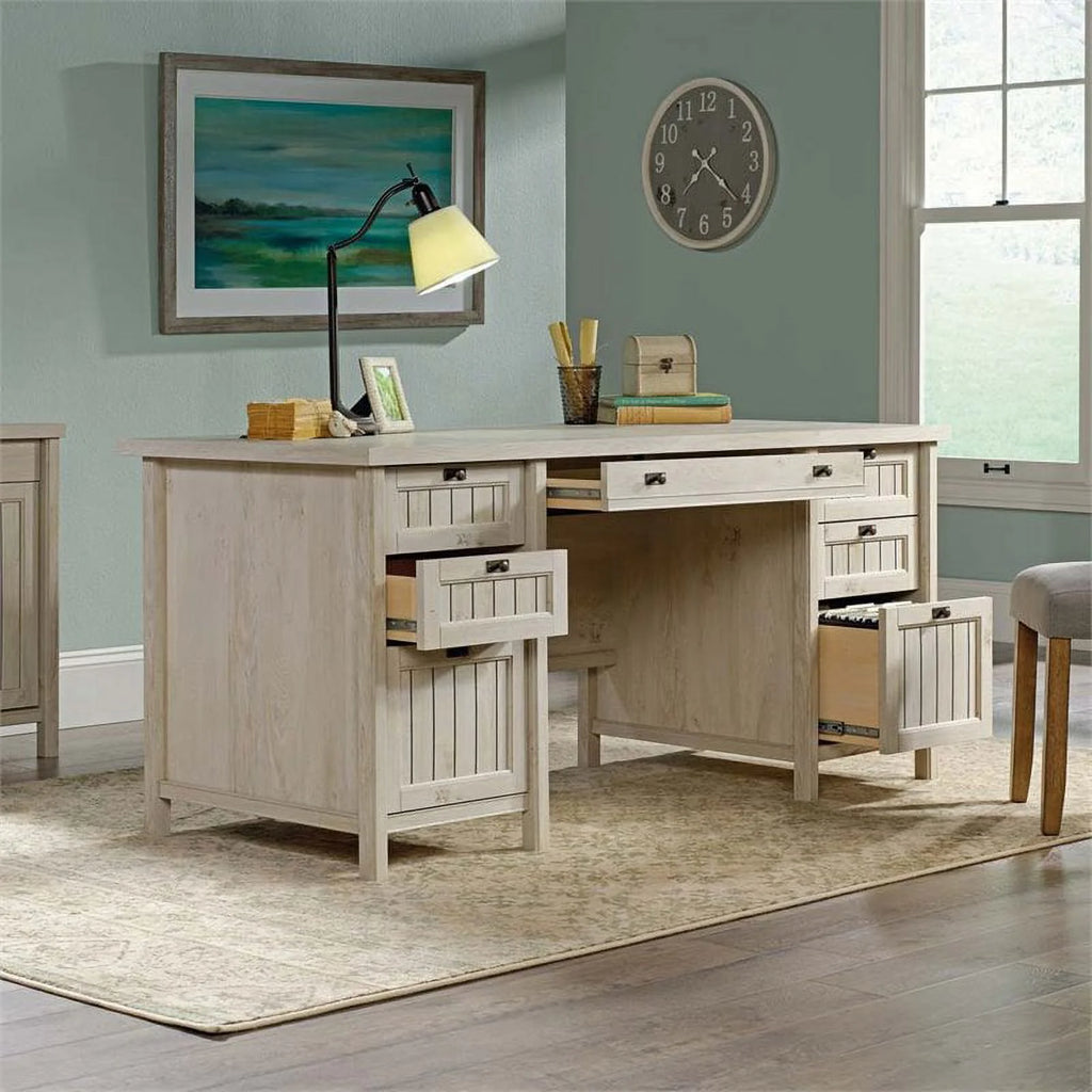 3-Piece Executive Desk with Hutch and File Cabinet B7361