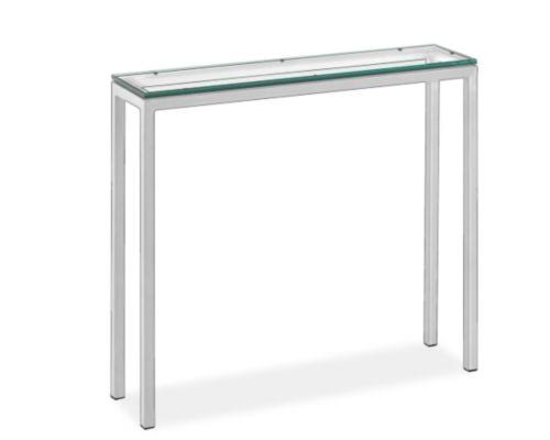 Clear Tempered Glass Console Table with Stainless Steel Frame D89099