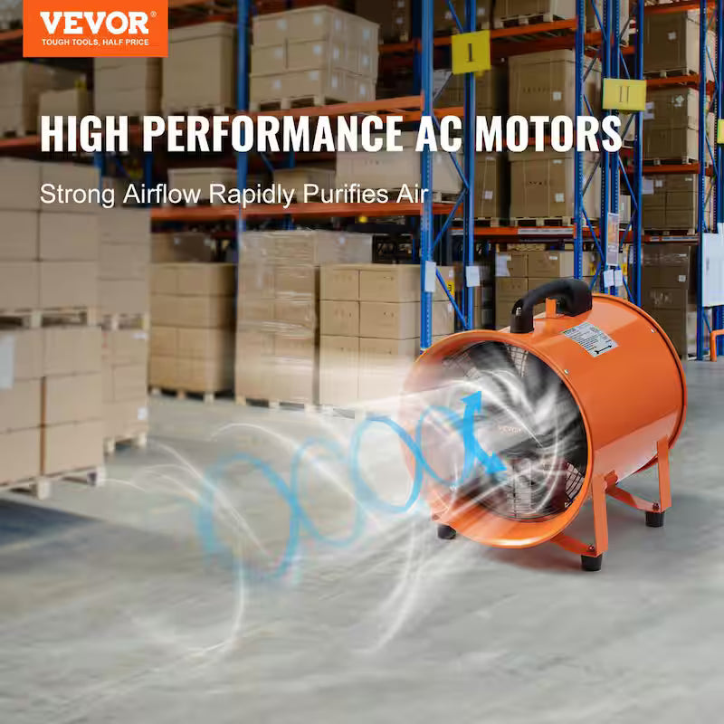 12 in. Heavy Duty Portable Blower Fan with Duct Hose N938689
