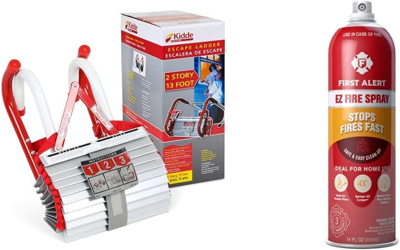 Fire Escape 3-Story Ladder, 25-Foot Anti-Slip Rungs, Rope Ladder Pack of 2 G659921