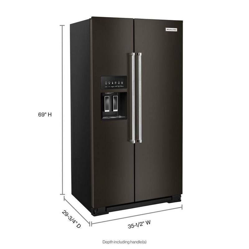 Black Stainless Steel Counter Depth Side by Side Refrigerator I33260