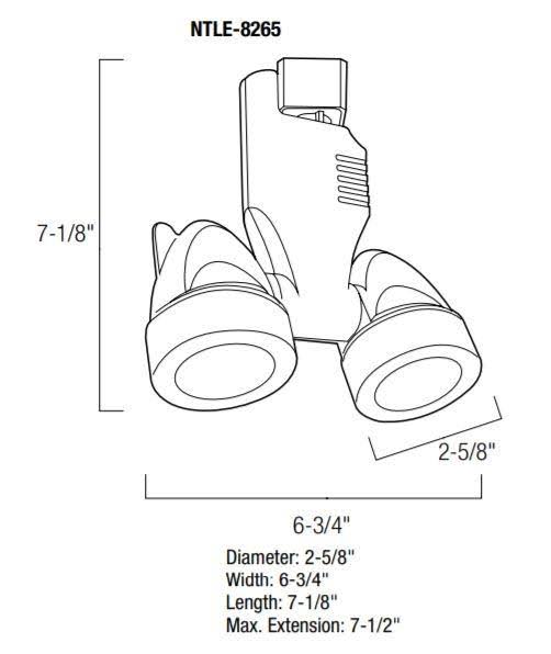 One Light Dual Track Head Black Fixture A255