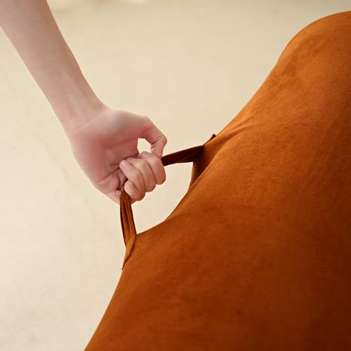 Burnt Orange High-Density Foam Bean Bag Chair with Ottoman B1437