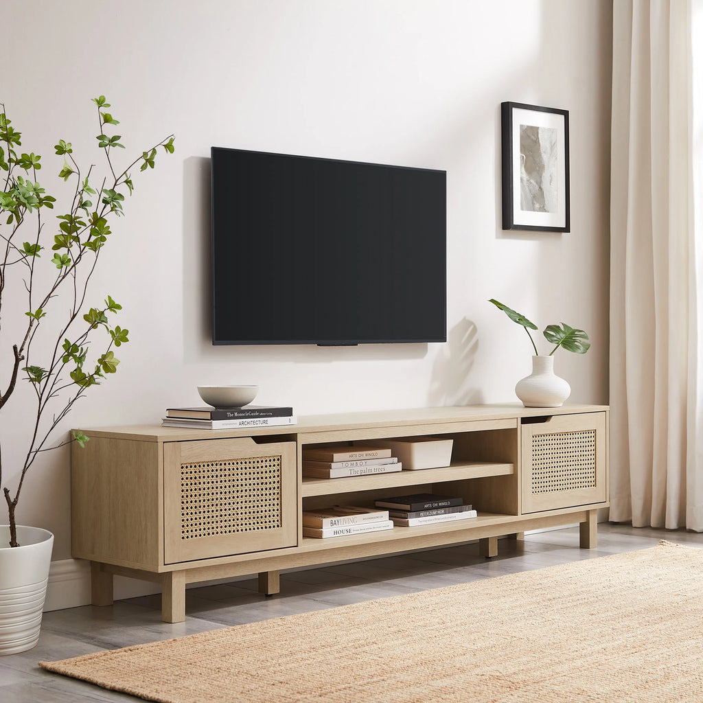 Boho 2-Door Rattan TV Stand R904