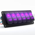 6 Gang Pre-Wired Rocker Switch Panel Aluminum Q9110