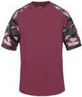 Maroon Camo Youth Tee B14140