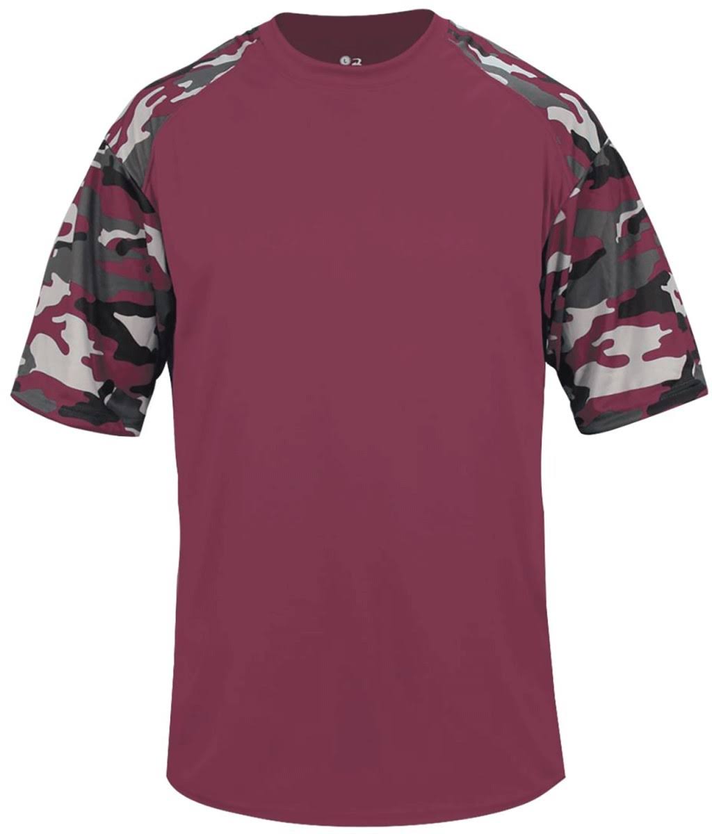 Maroon Camo Youth Tee B14140