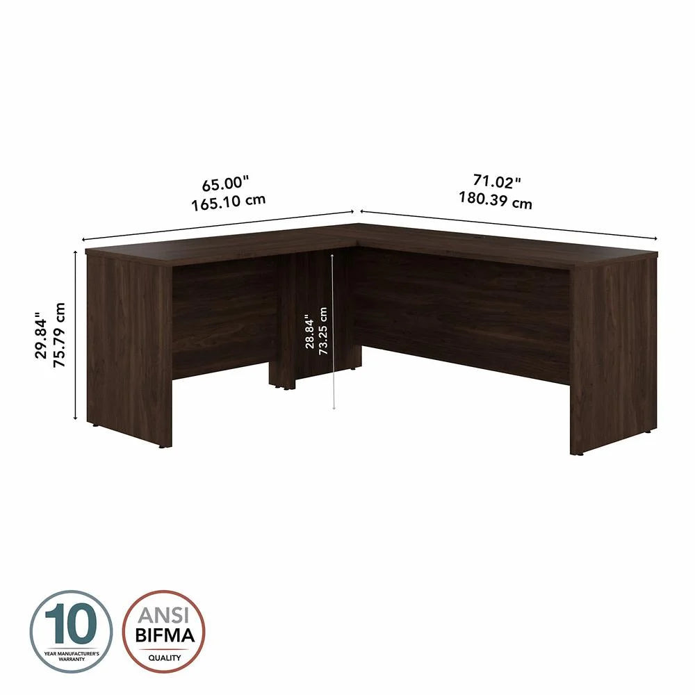Black Walnut L Shaped Desk X803726