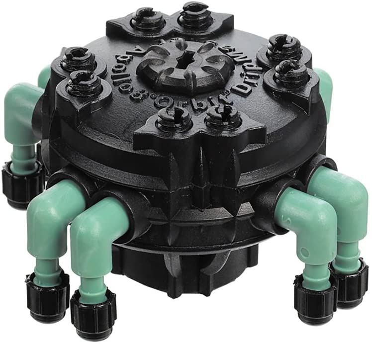 Adjustable Flow 8-Port Drip Manifold for 1/4" Micro Irrigation Tube J398797