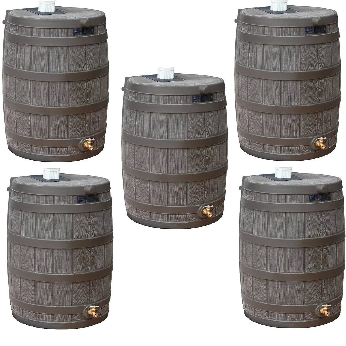 50 Gallon Plastic Rain Barrel with Brass Spigot (5 Pack) L734694