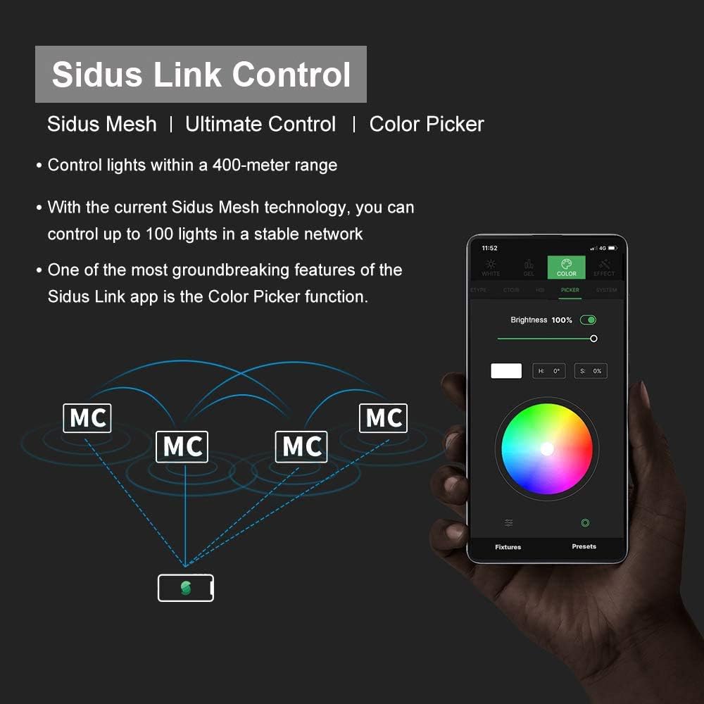 RGBWW On Camera Video Light with USB-C PD and Wireless Charging G8648