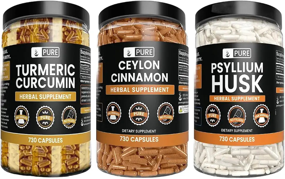 Ceylon Cinnamon, Psyllium Husk, and Turmeric Capsules X64059