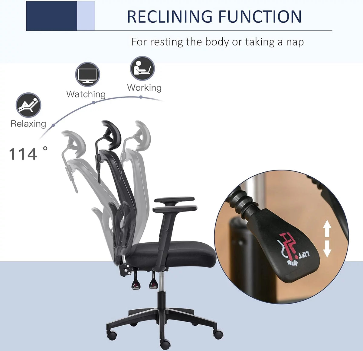 Black Ergonomic Mesh Office Chair with Lumbar Support P830791