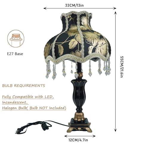 Black 22 Inch Fabric Lampshade Table Lamp N2214