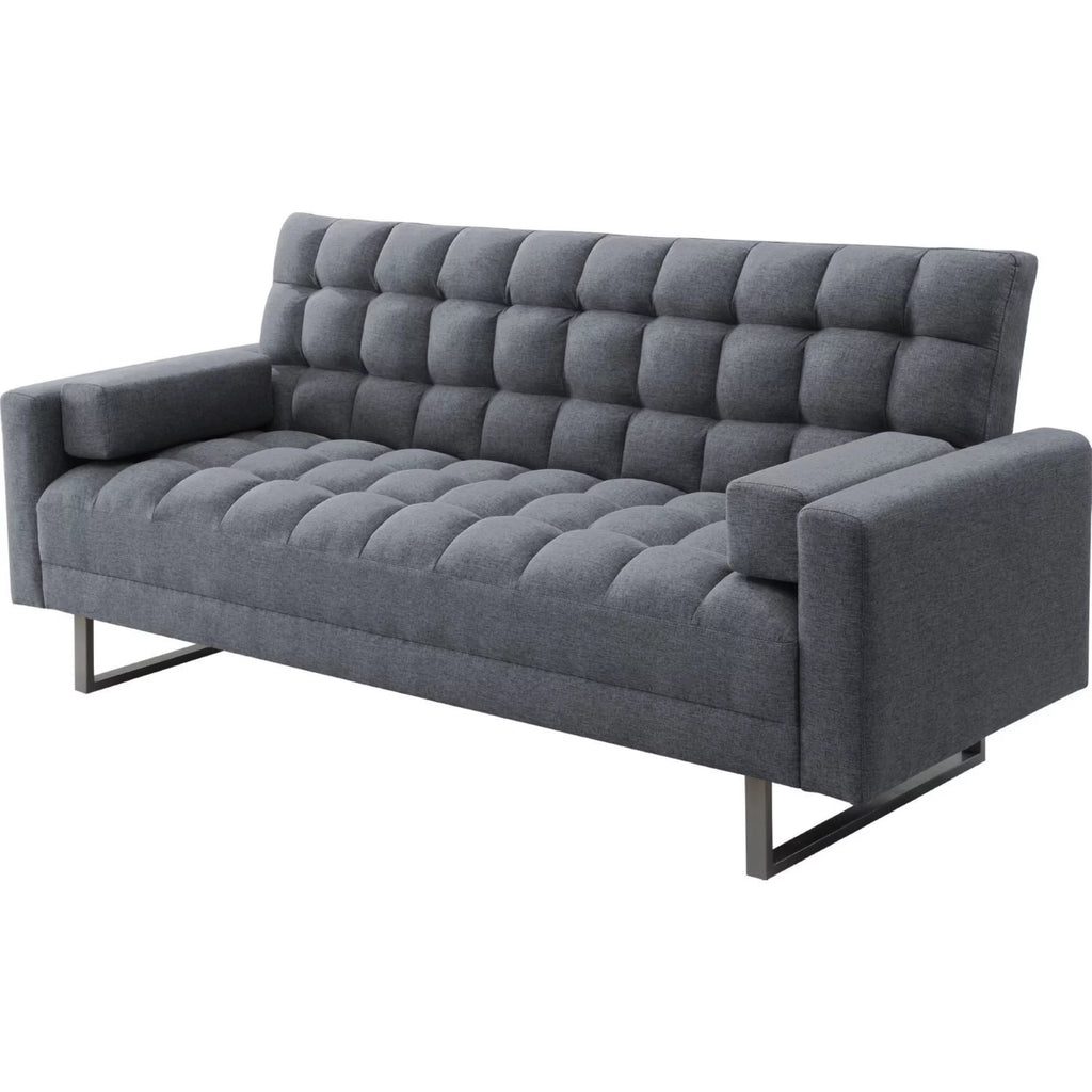 Adjustable Gray Sofa with Tufting and Sled Base W61601