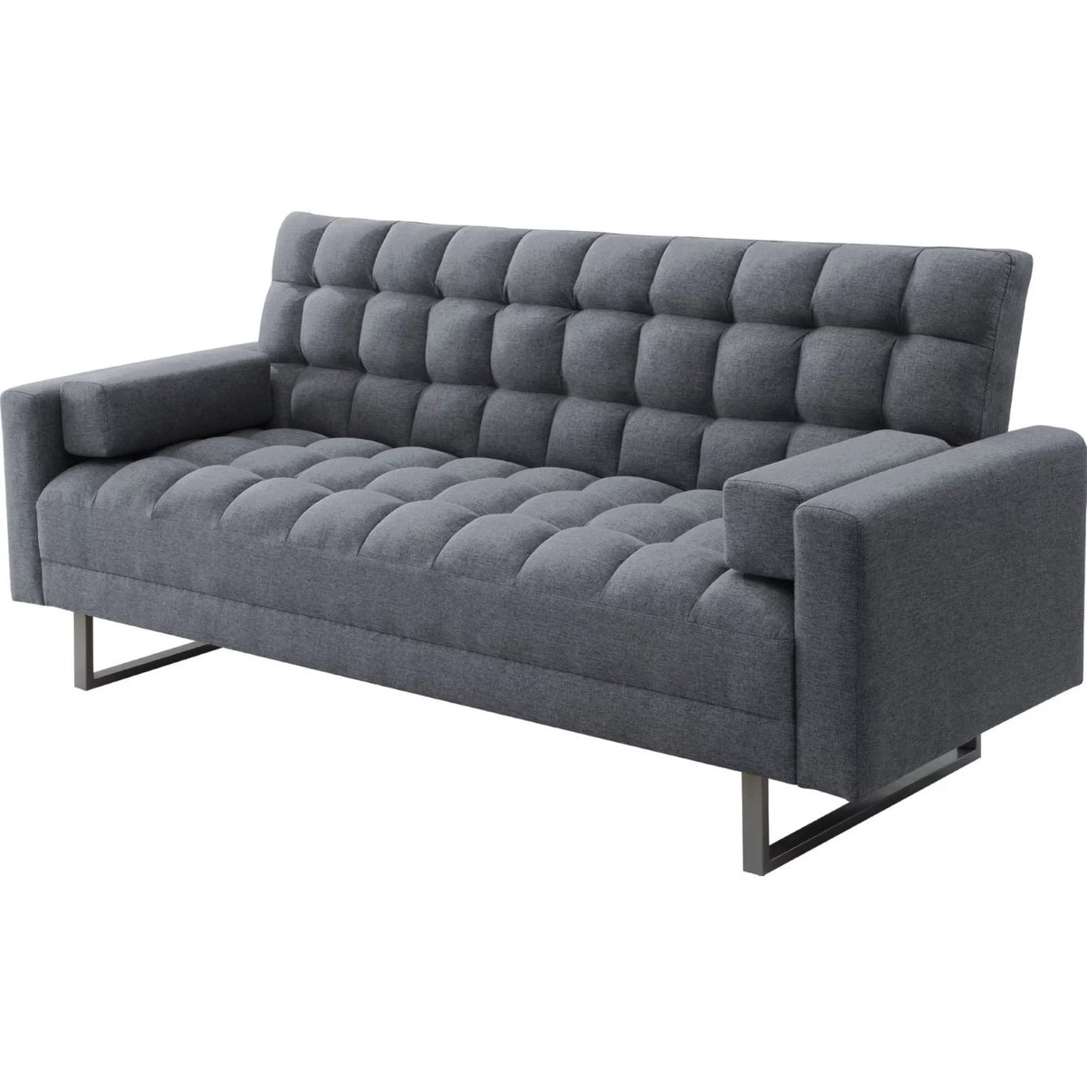 Adjustable Gray Sofa with Tufting and Sled Base W61601