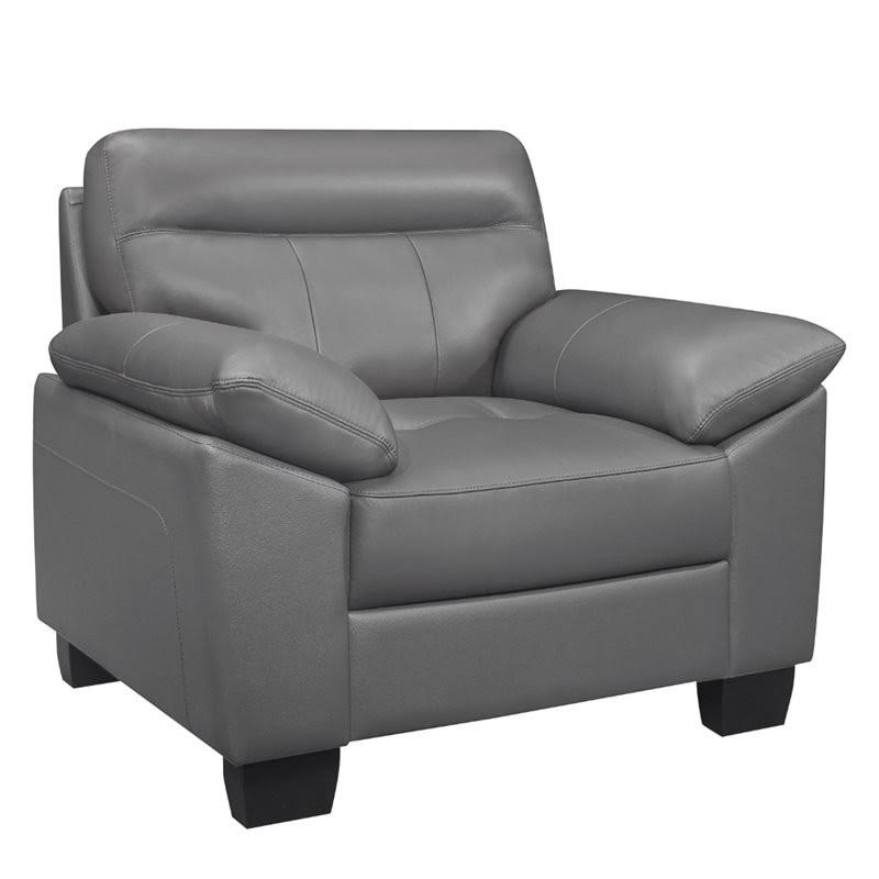 Dark Gray Leather Match Accent Chair M7519