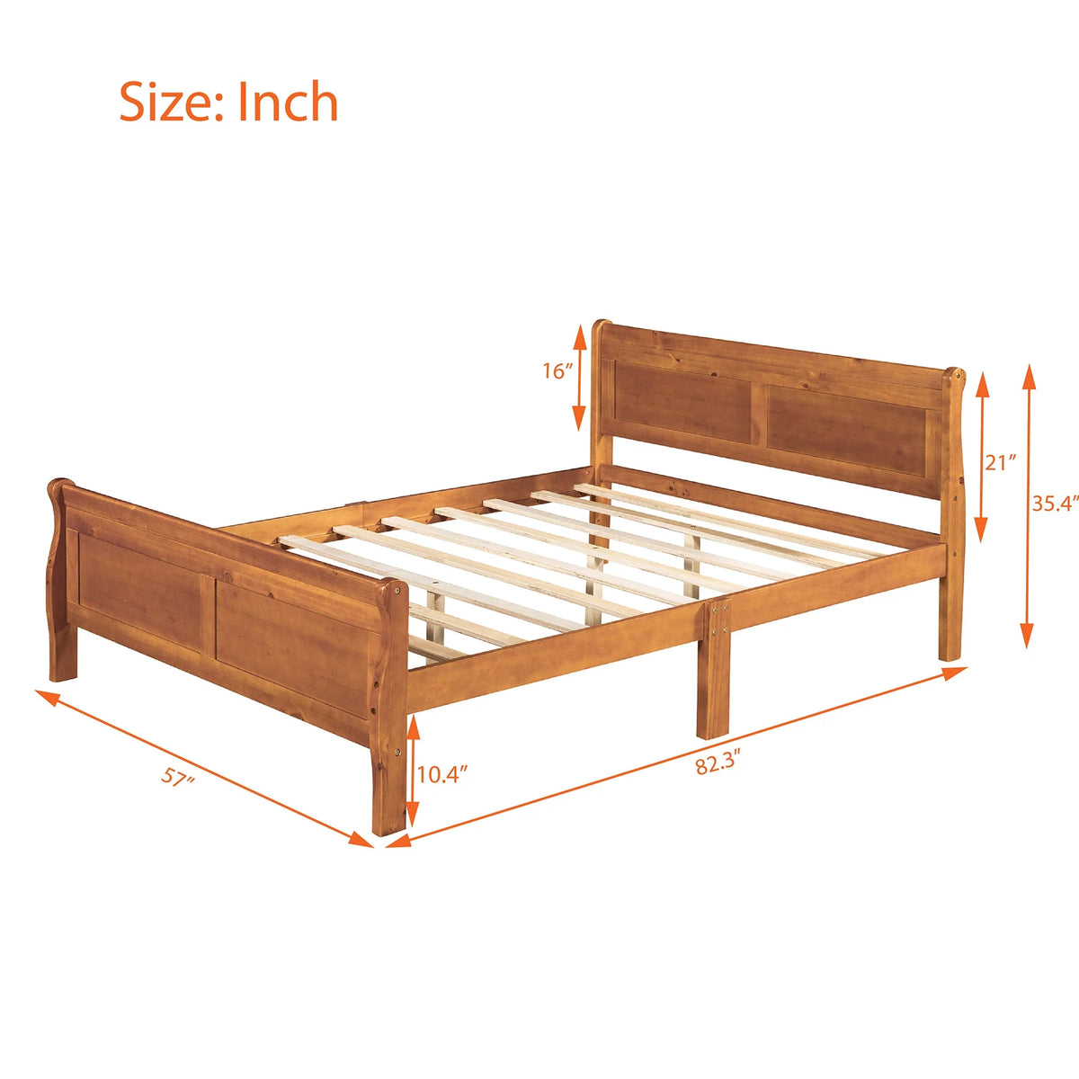 Full Size Wood Platform Bed C77447