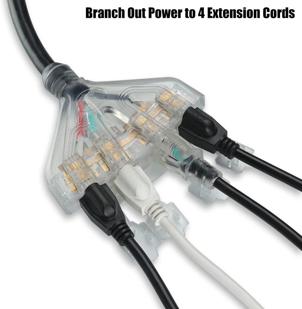 25 Feet 30 Amp 10 Gauge 4 Prong Generator Extension Cord 125/250V 7500W Pack of 2 E745829