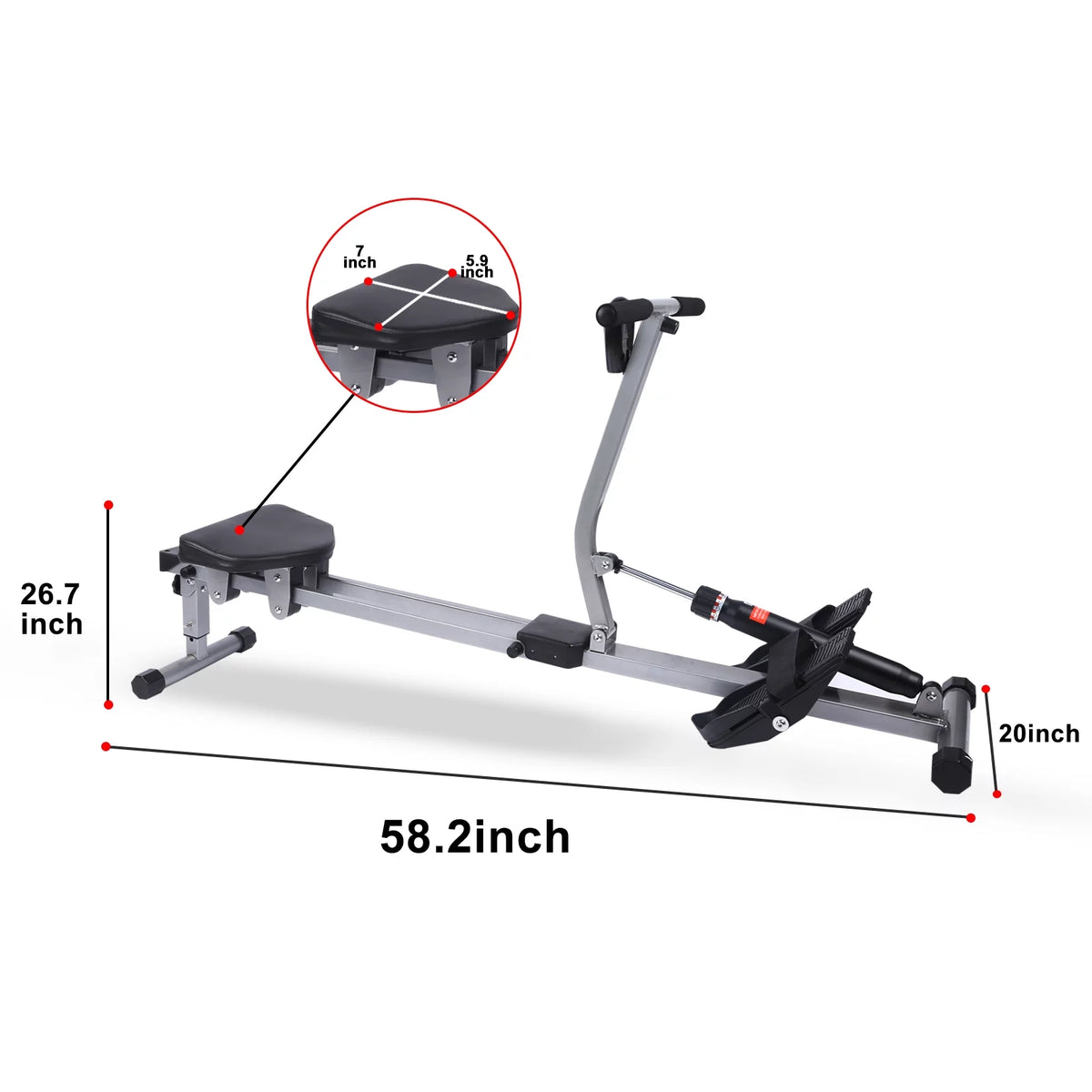 Rowing Machine with Adjustable Resistance and Digital Monitor O64605