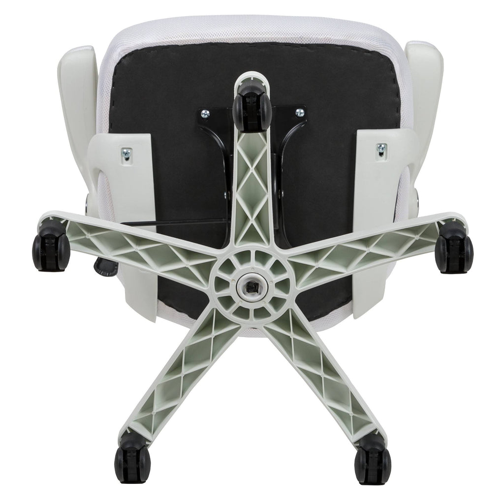 White High Back Mesh Ergonomic Swivel Office Chair with Flip Up Arms O631307