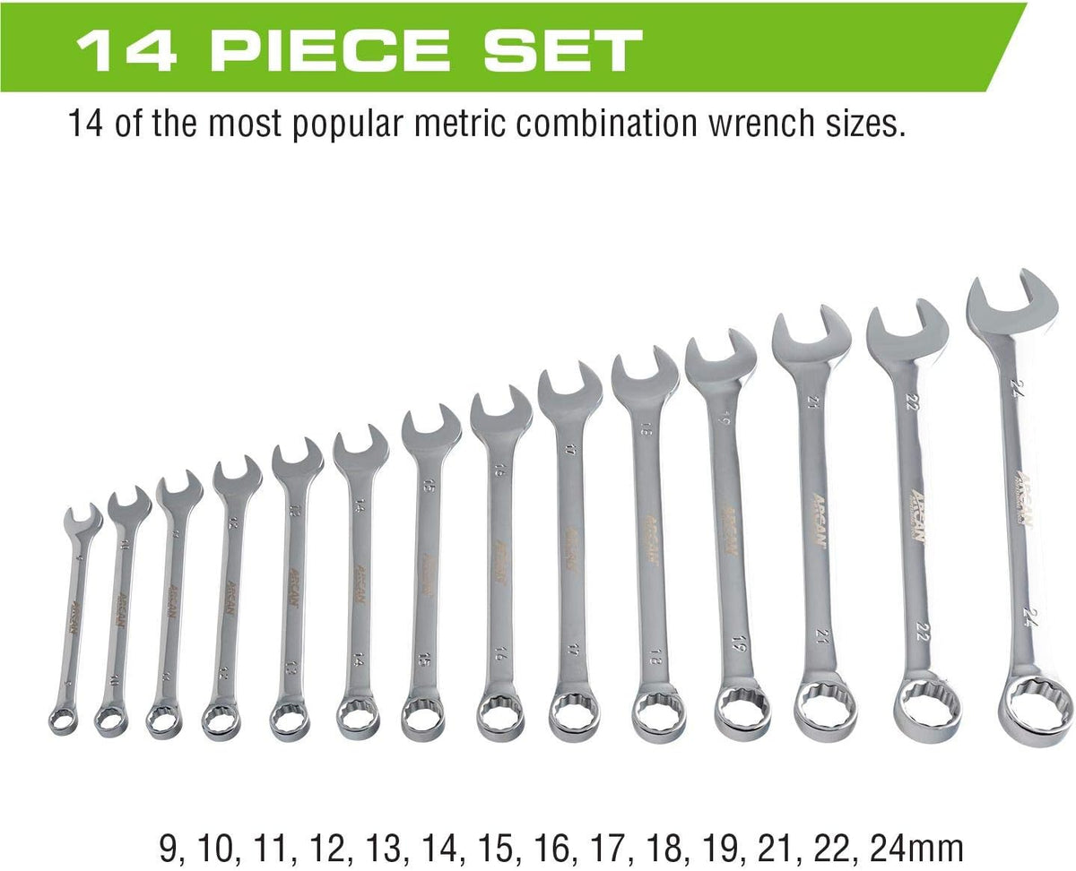 Metric Combination Wrench Set, 14-Piece O547