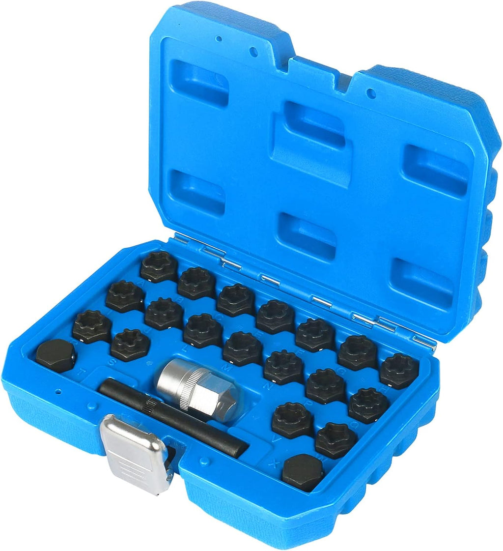 22PCS Wheel Lock Lug Nuts Removal Kit with 1/2'' Driver M957803