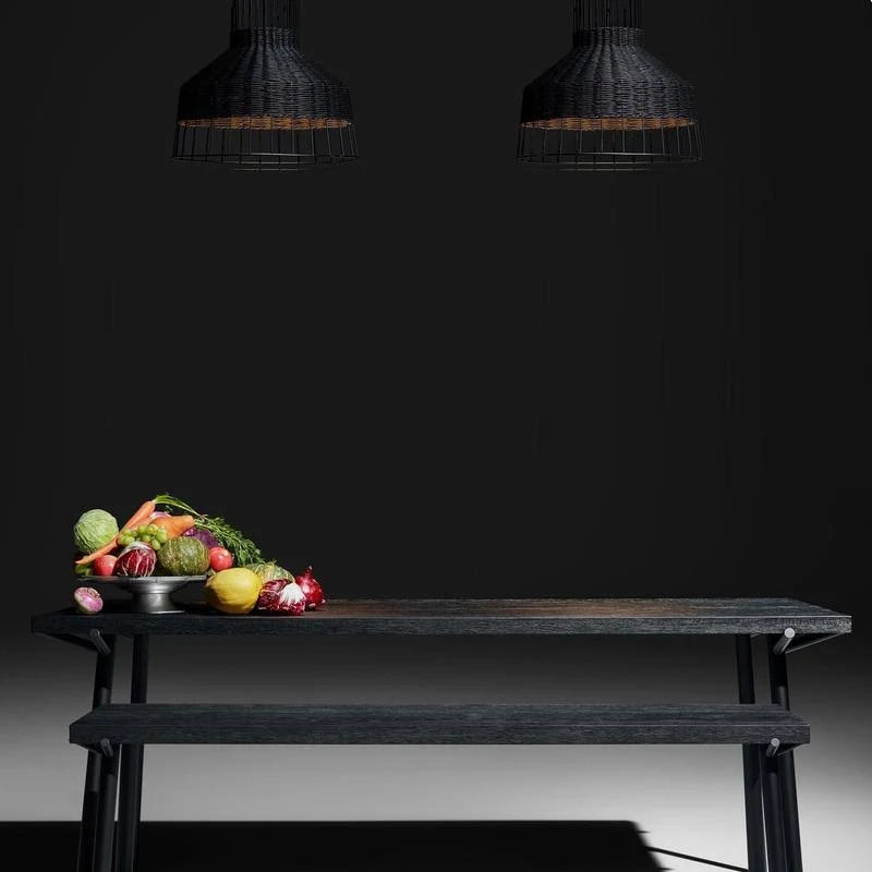 Oak/Black Branch Bench O640