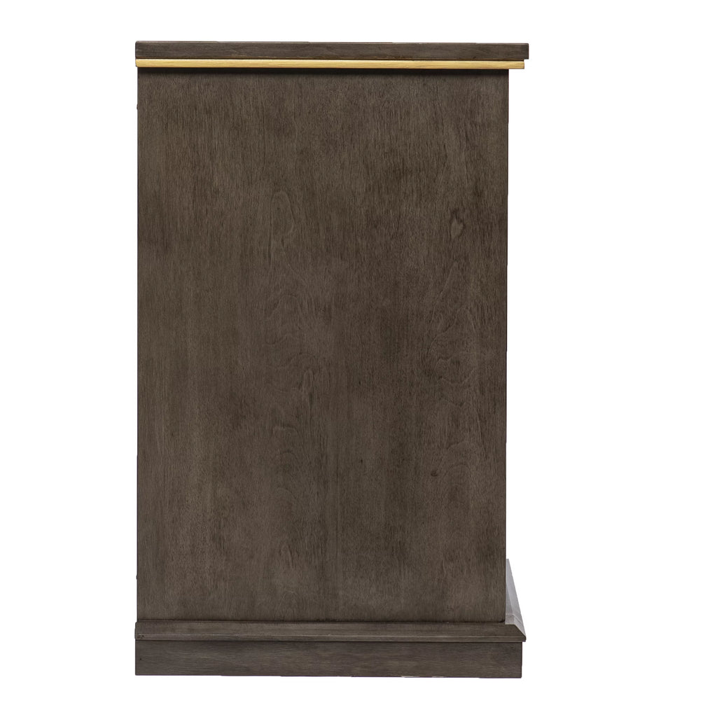 Brown and Gold Media Console with Storage S6823