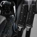 Soft Velvet Seat Belt Shoulder Pads with Rhinestones 4 Pack Set B9601