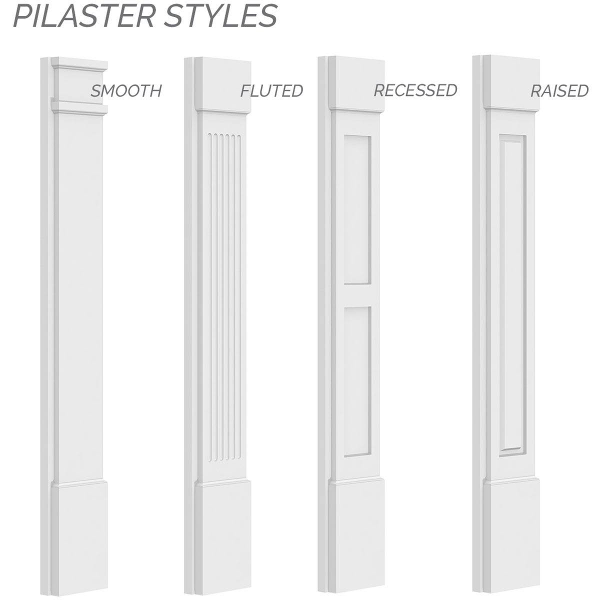 Plain PVC Pilaster with Capital and Base (Pair) P279714